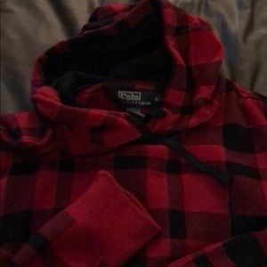 Polo Red and Black Hoodie Sweatshirt